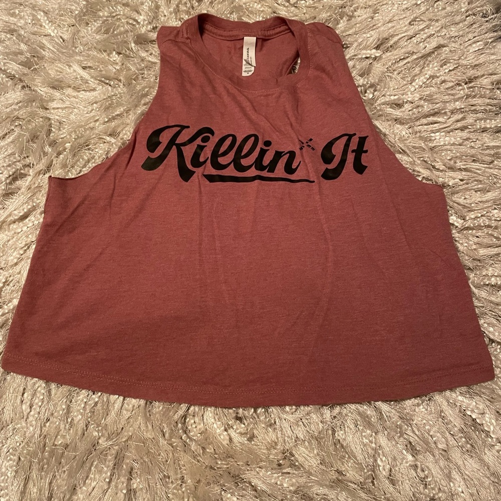 Killin it Crop too; work out pink